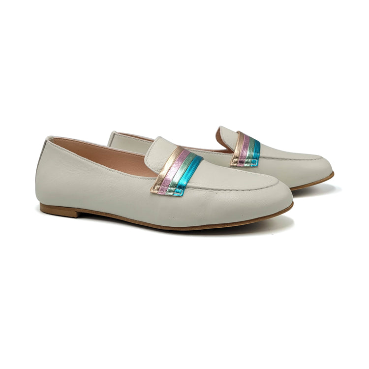 LMDI Off White Rainbow Slip on Loafer