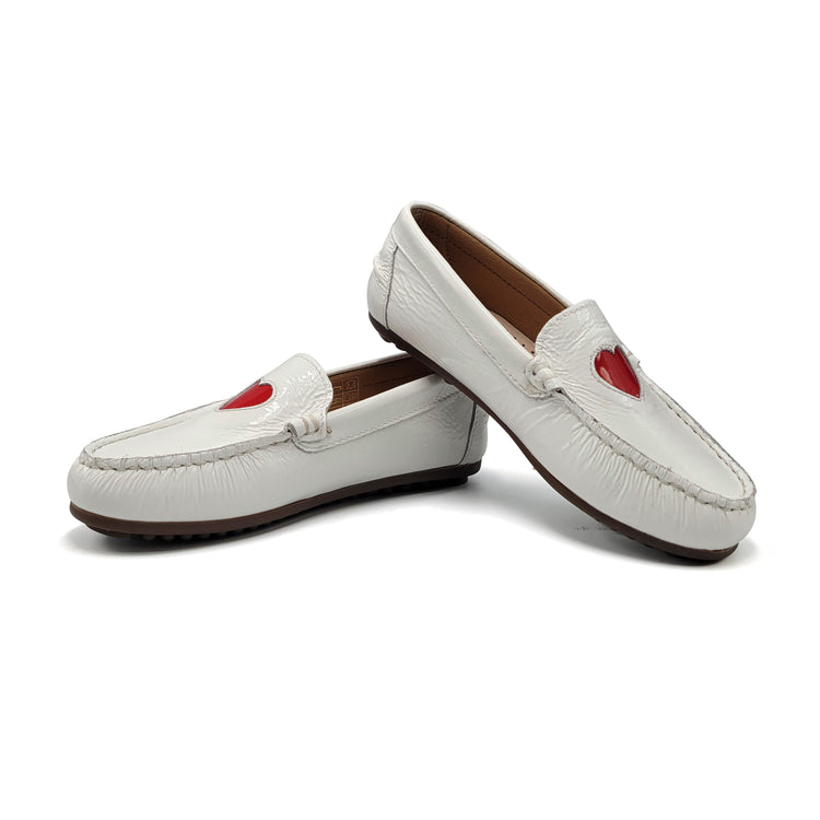 LMDI White Heart Patent Leather Loafer 2410