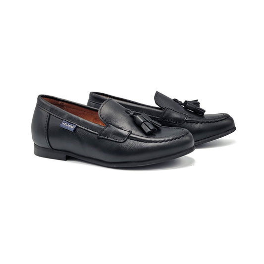 Atlanta Mocassin Black Tassel Loafer 19014