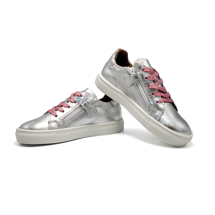 Atlanta Mocassin Silver Butterfly Lace Sneaker 103