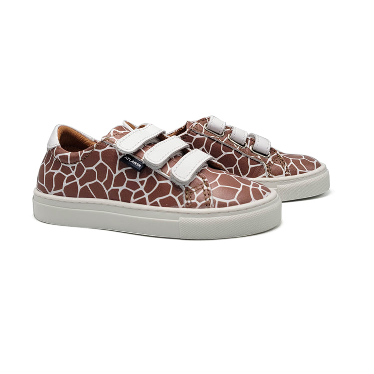 Atlanta Mocassin Giraffe 3 Strap Velcro Sneaker 523