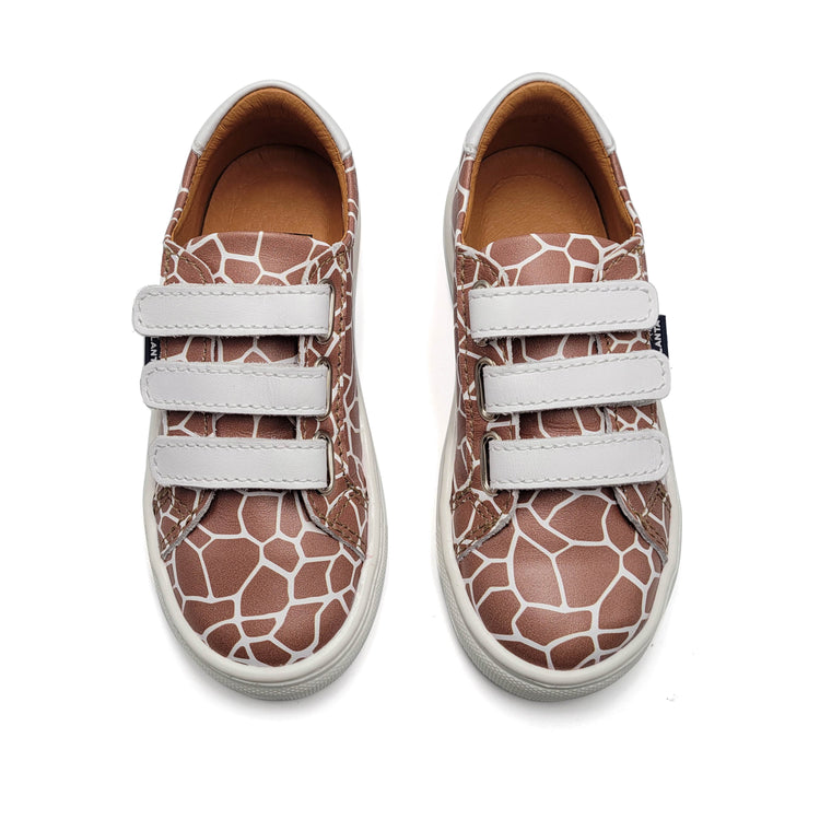 Atlanta Mocassin Giraffe 3 Strap Velcro Sneaker 523