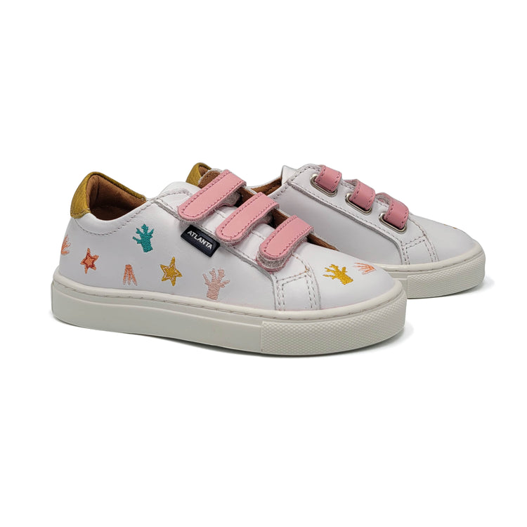 Atlanta Mocassin Seashells 3 Strap Velcro Sneaker 523