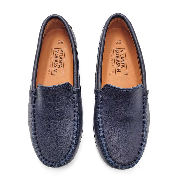 Atlanta Mocassin Navy Grain Loafer 015