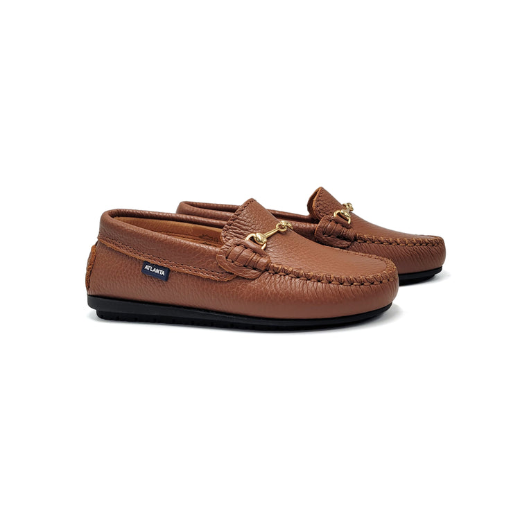 Atlanta Mocassin Cognac Grain Chain Loafer 043