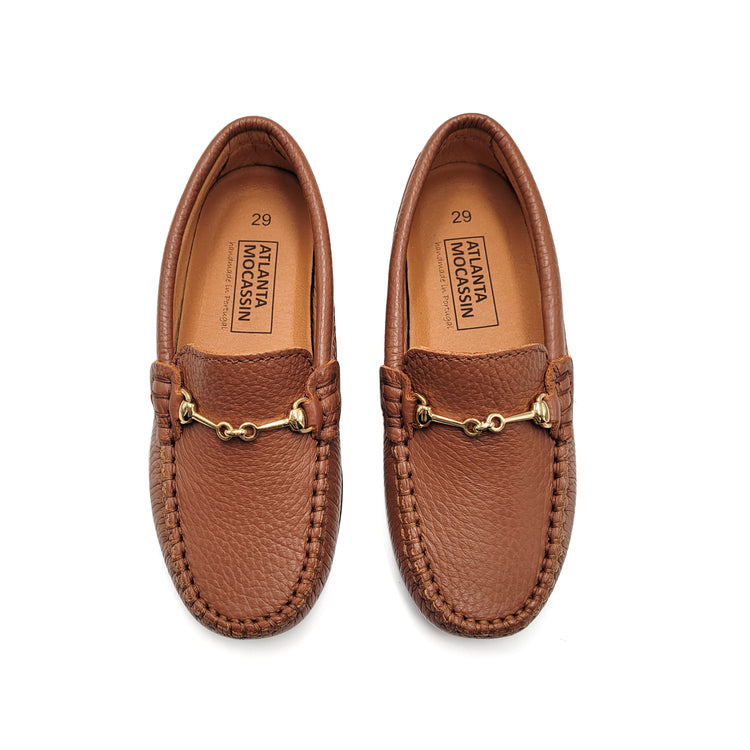 Atlanta Mocassin Cognac Grain Chain Loafer 043