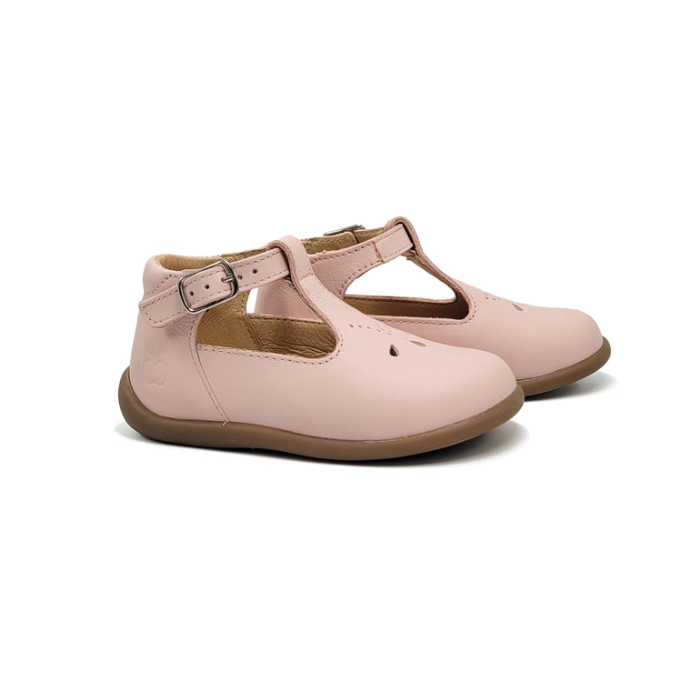 Pom D'Api Stand Up Powder Pink T Strap Baby Shoe