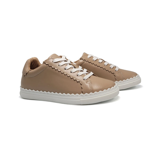 Porte Charlotte Nude Scallop Lace Sneaker