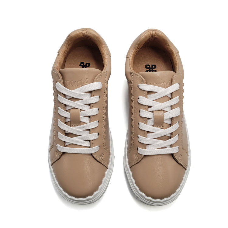 Porte Charlotte Nude Scallop Lace Sneaker