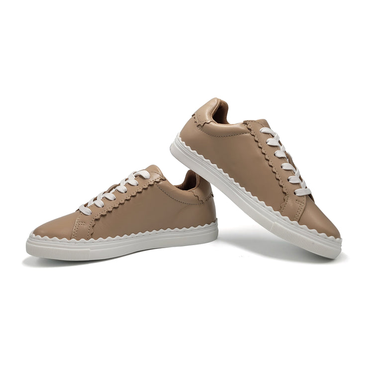 Porte Charlotte Nude Scallop Lace Sneaker