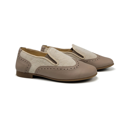 Andanines Taupe Linen Smoking Shoe 241553