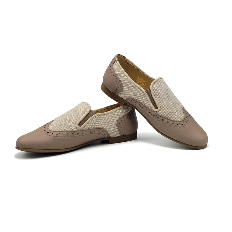 Andanines Taupe Linen Smoking Shoe 241553