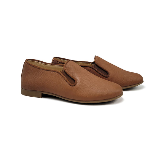 Andanines Camel Saffiano Smoking Shoe 182447