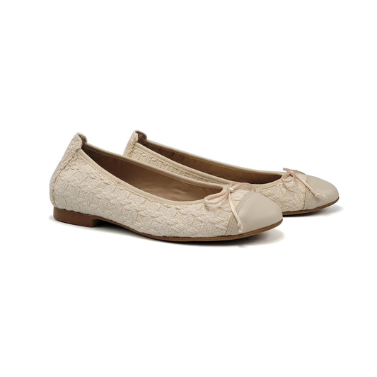 Blublonc Luisa Ivory Knit Ballet Flat