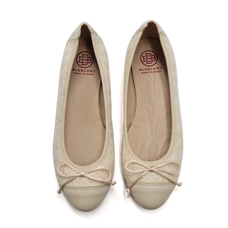 Blublonc Luisa Ivory Knit Ballet Flat