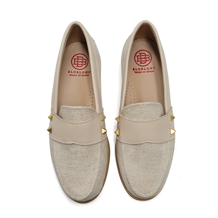 Blublonc Holly Gold Linen Loafer