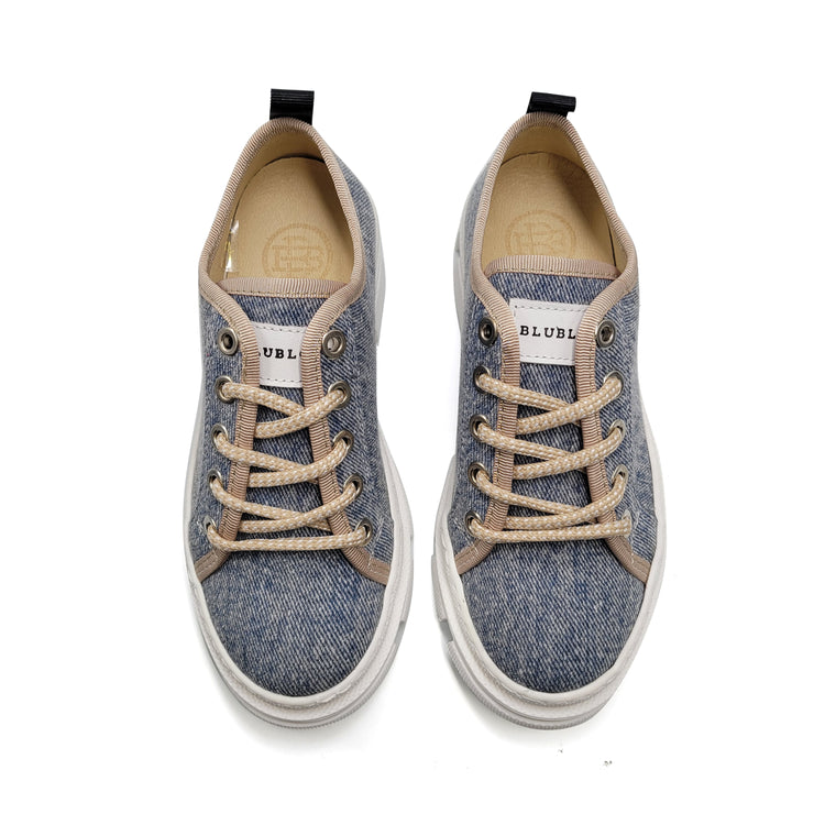 Blublonc Alma Denim Lace Chunky Sneaker