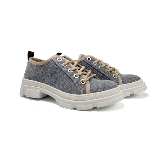 Blublonc Alma Denim Lace Chunky Sneaker