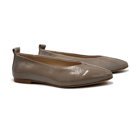 Blublonc Manda Taupe Combo Pointed Ballet Flat