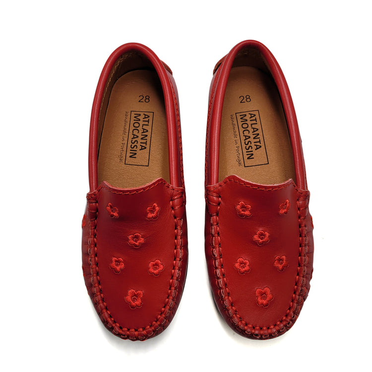 Atlanta Mocassin Red Flower Loafer 015