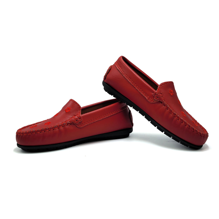 Atlanta Mocassin Red Flower Loafer 015