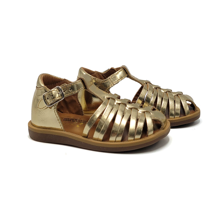 Pom D'Api Poppy Royal Gold Metal Sandal