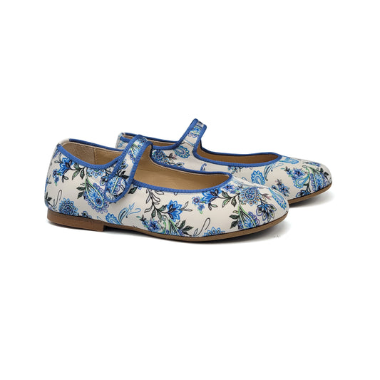 Brunellis Cobalt Blue Floral Mary Jane S-21