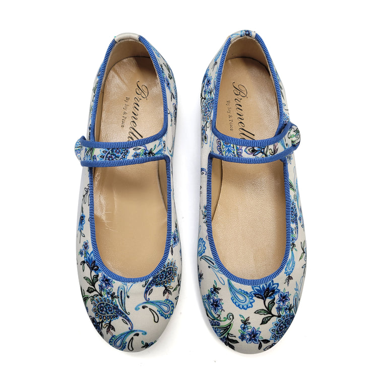 Brunellis Cobalt Blue Floral Mary Jane S-21