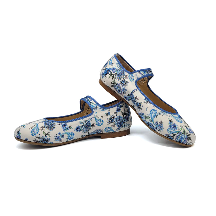 Brunellis Cobalt Blue Floral Mary Jane S-21