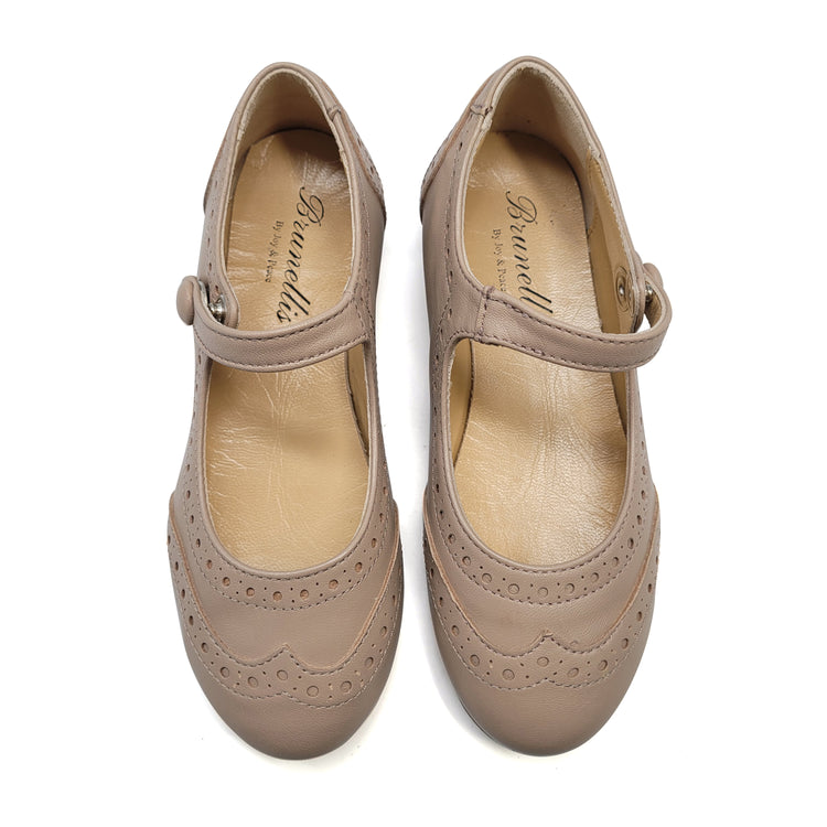 Brunellis Latte Wingtip Mary Jane S24