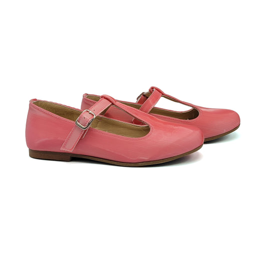 Brunellis Sunkist Coral T-Strap Mary Jane J143