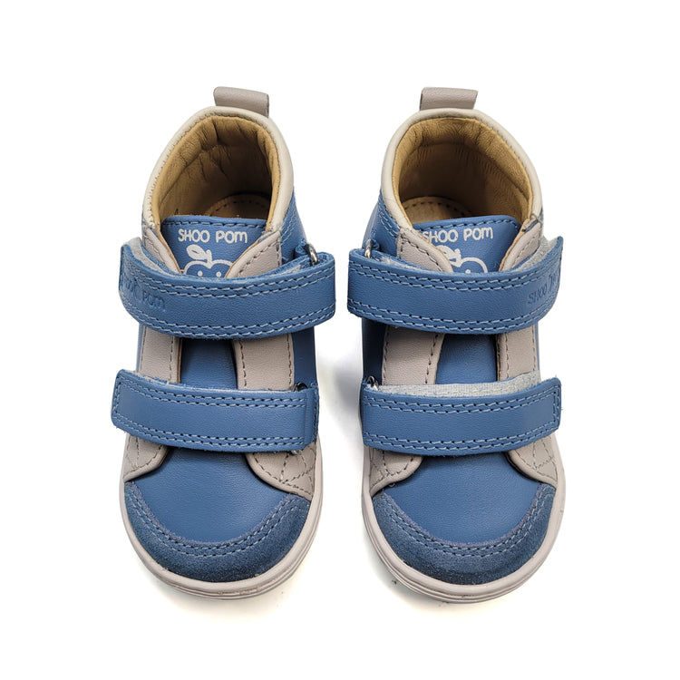 Shoo Pom Bouba Blue Grey Velcro Sneaker