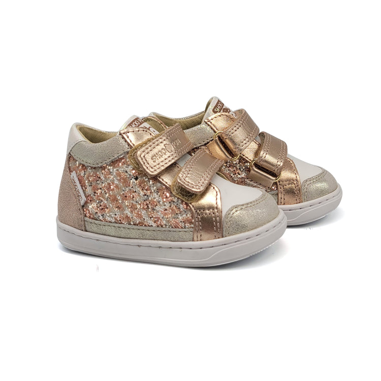 Shoo Pom Bouba Copper Glitter Velcro Sneaker