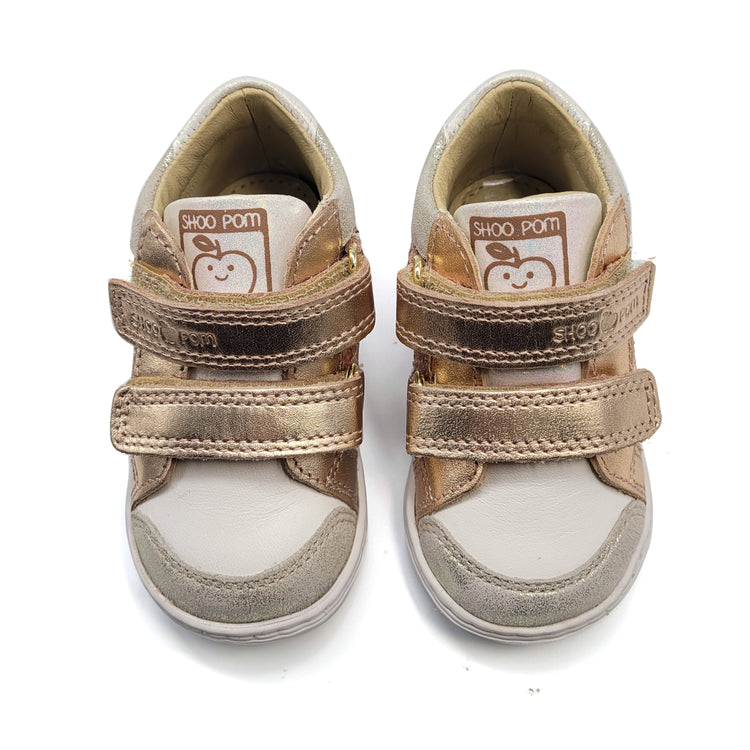 Shoo Pom Bouba Copper Glitter Velcro Sneaker