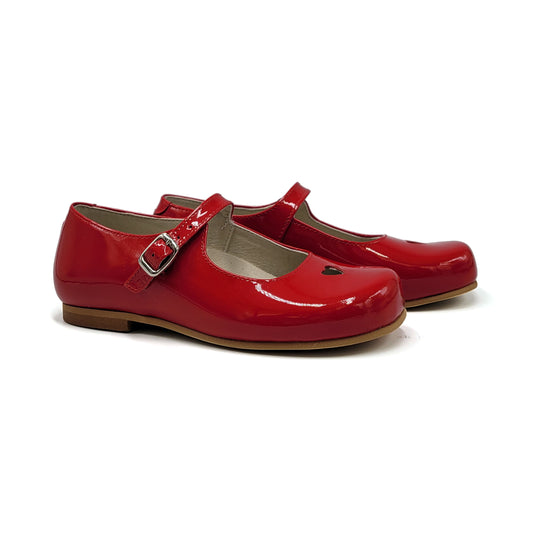 Sonatina Tracey Crimson Red Patent Heart Cutout Mary Jane