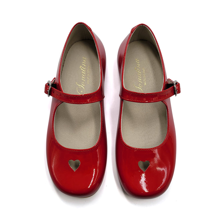 Sonatina Tracey Crimson Red Patent Heart Cutout Mary Jane