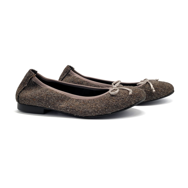 Blublonc Luisa Ashy Taupe Flannel Ballet Flat