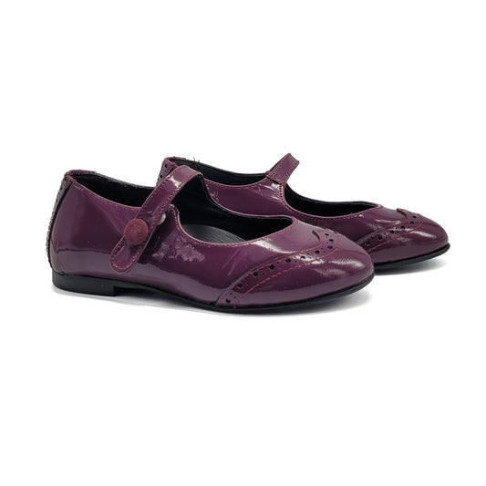 Blublonc Celiax Grape Patent Wingtip Mary Jane