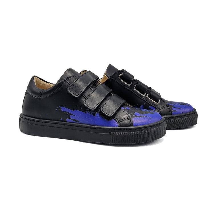 Blublonc Dylan Black Paint Splash Velcro Sneaker