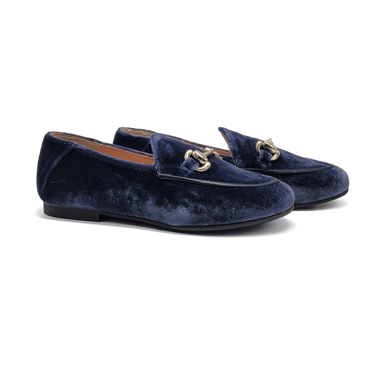 Ruth Secret Indigo Blue Velvet Chain Slip on 3655