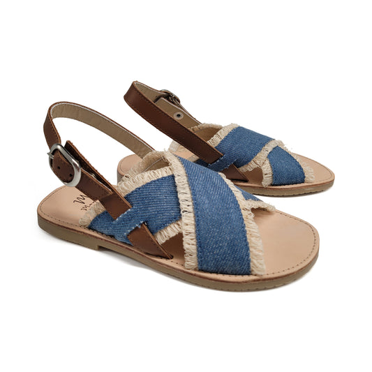 MANUELA De Juan Denim Fringe Sandal -S2539-