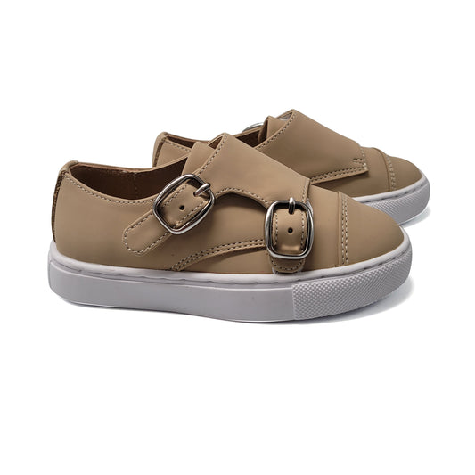 Mamelina Taupe Velcro Monk Strap Sneaker 160656