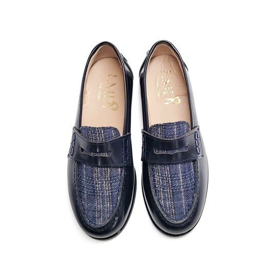 LMDI Castellano Navy Blue Oxford Slip on