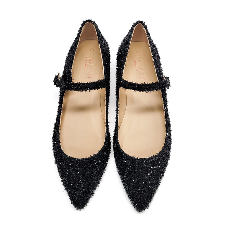 Confetti Black Pointed Mary Jane 2805