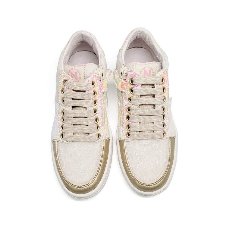 Naturino Sires So Sassy Pink & Gold Hi Top Sneaker