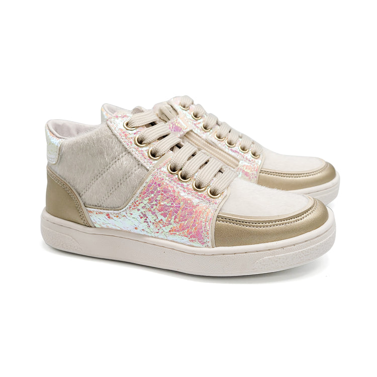 Naturino Sires So Sassy Pink & Gold Hi Top Sneaker