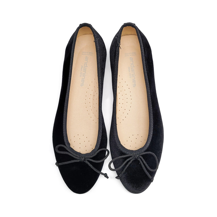 Andanines Black Rust Velvet Ballet Flat 222541