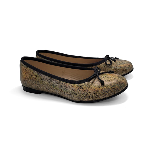 LMDI Abstract Gold Ballet Flat SS2462