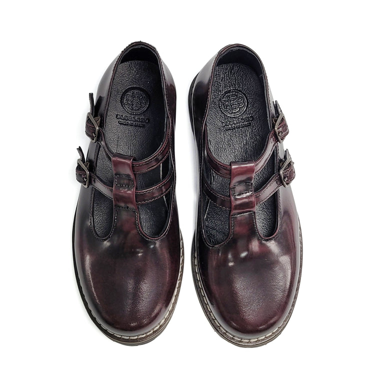 Blublonc DoubleDaily Chunky Ruby Tuscan T Strap School Shoe