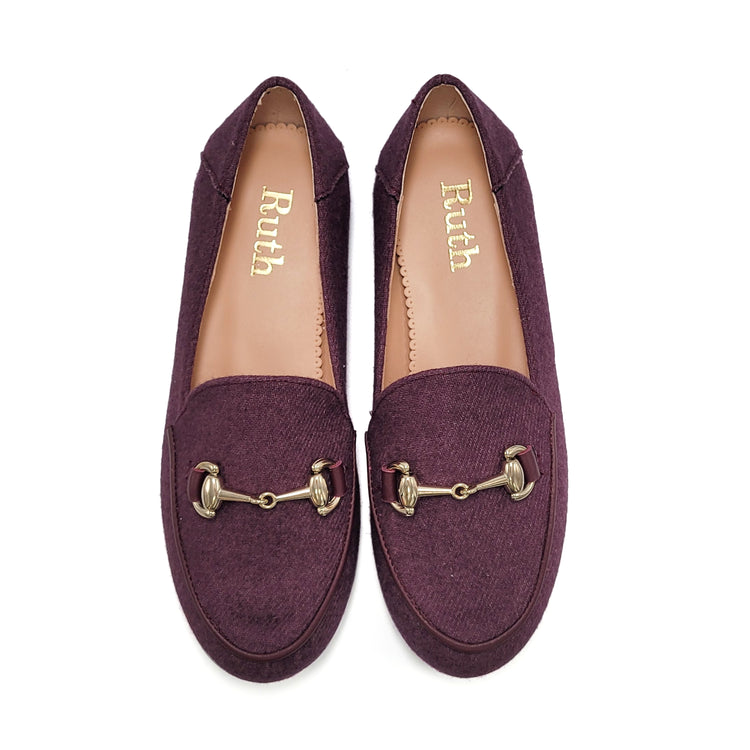 RUTH SECRET Grape Flannel Chain Slip on 3655